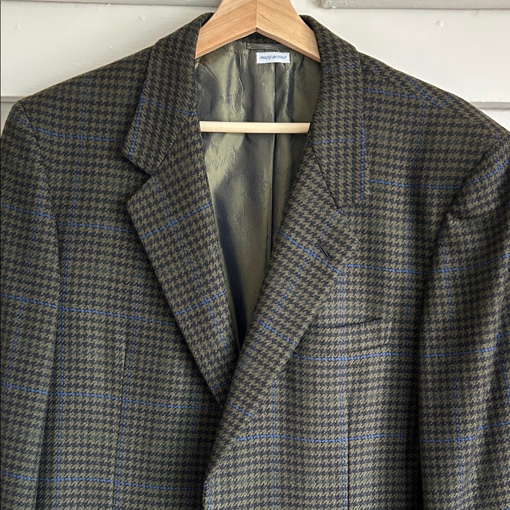 Brioni Men's Houndstooth Blazer 90% Wool 10% Cashmere Made in Italy 🇮🇹